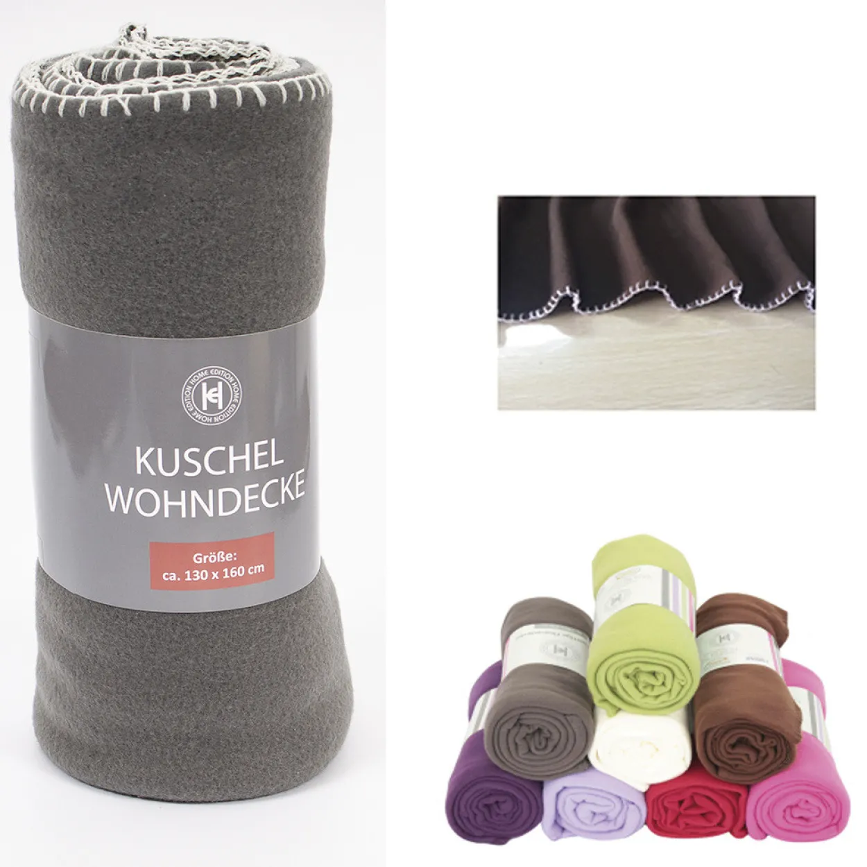 Decke FLEECE KREUZSTICH