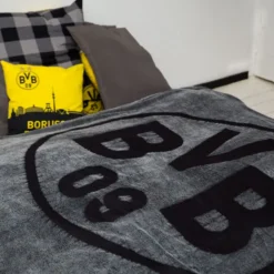Fleecedecke BVB grau