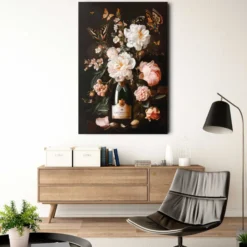 Glasbild CHAMPAGNE FLOWERS