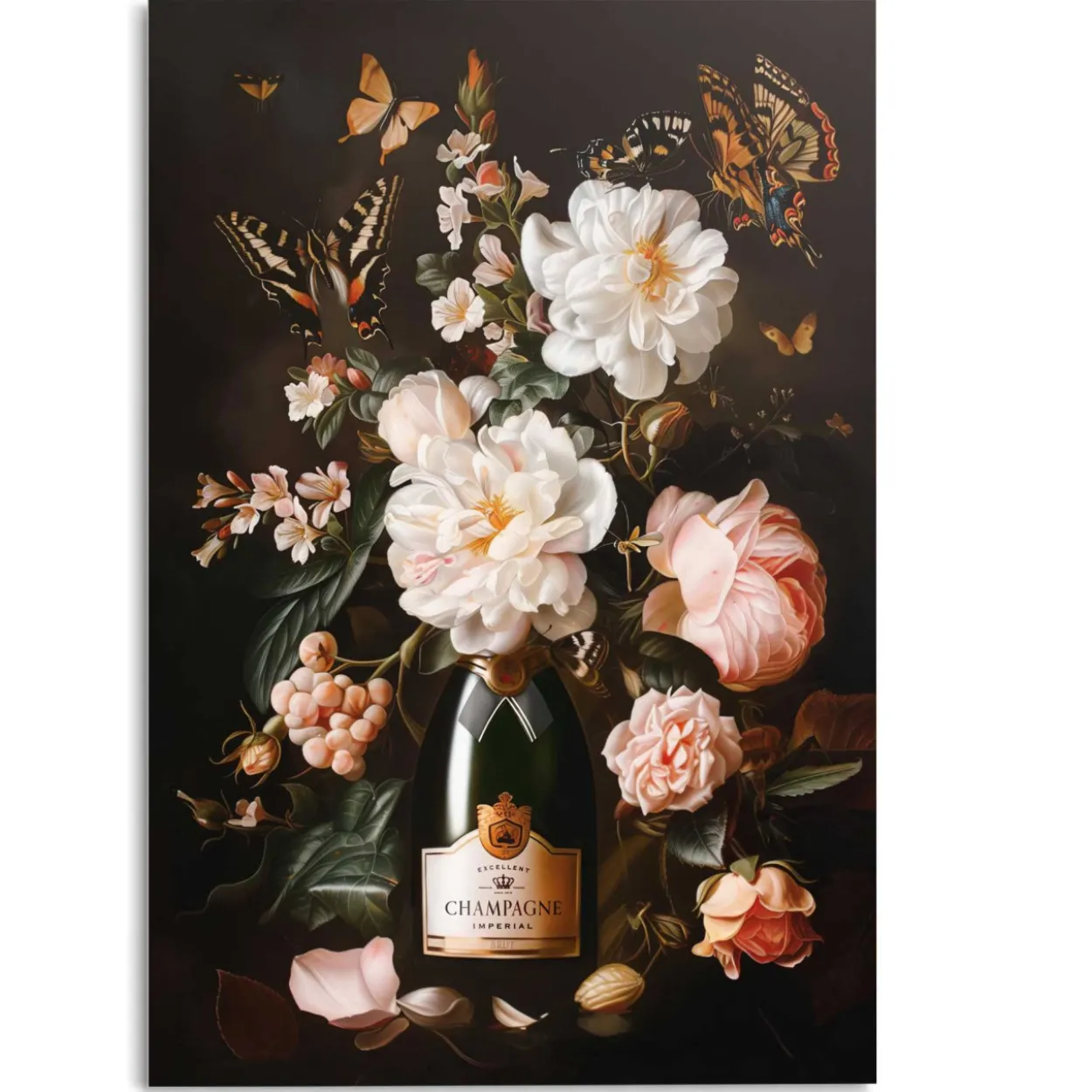 Glasbild CHAMPAGNE FLOWERS