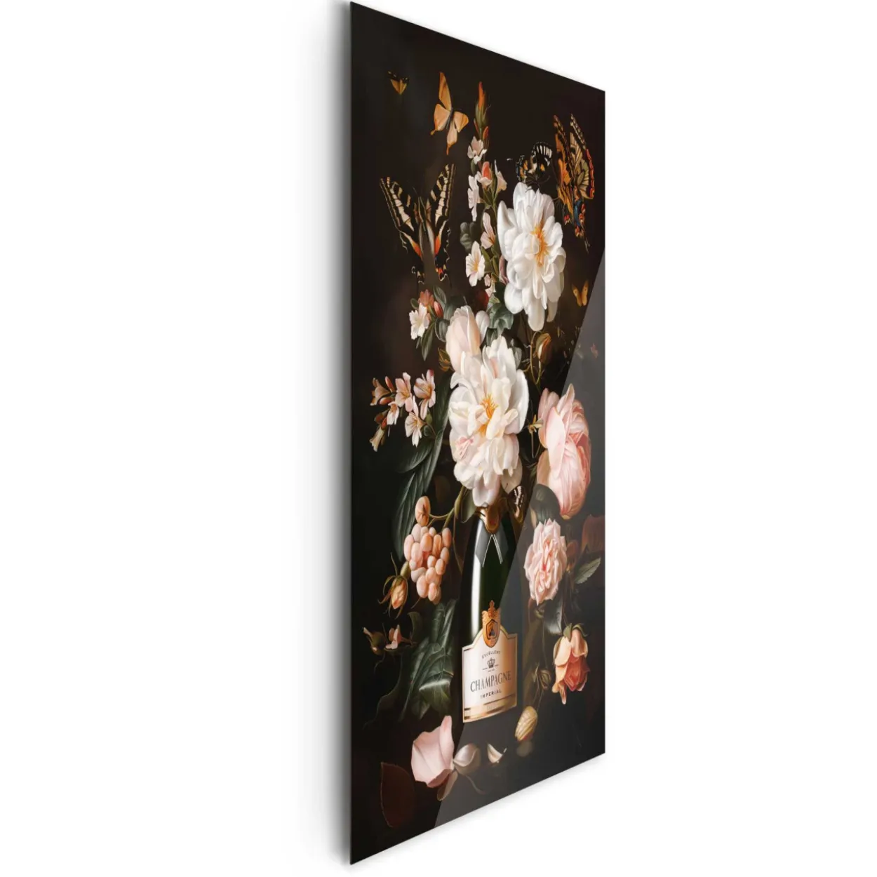 Glasbild CHAMPAGNE FLOWERS