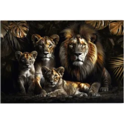 Glasbild LION FAMILY