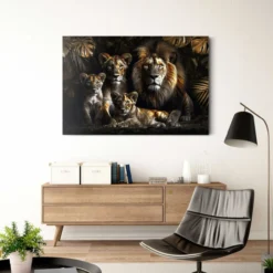 Glasbild LION FAMILY