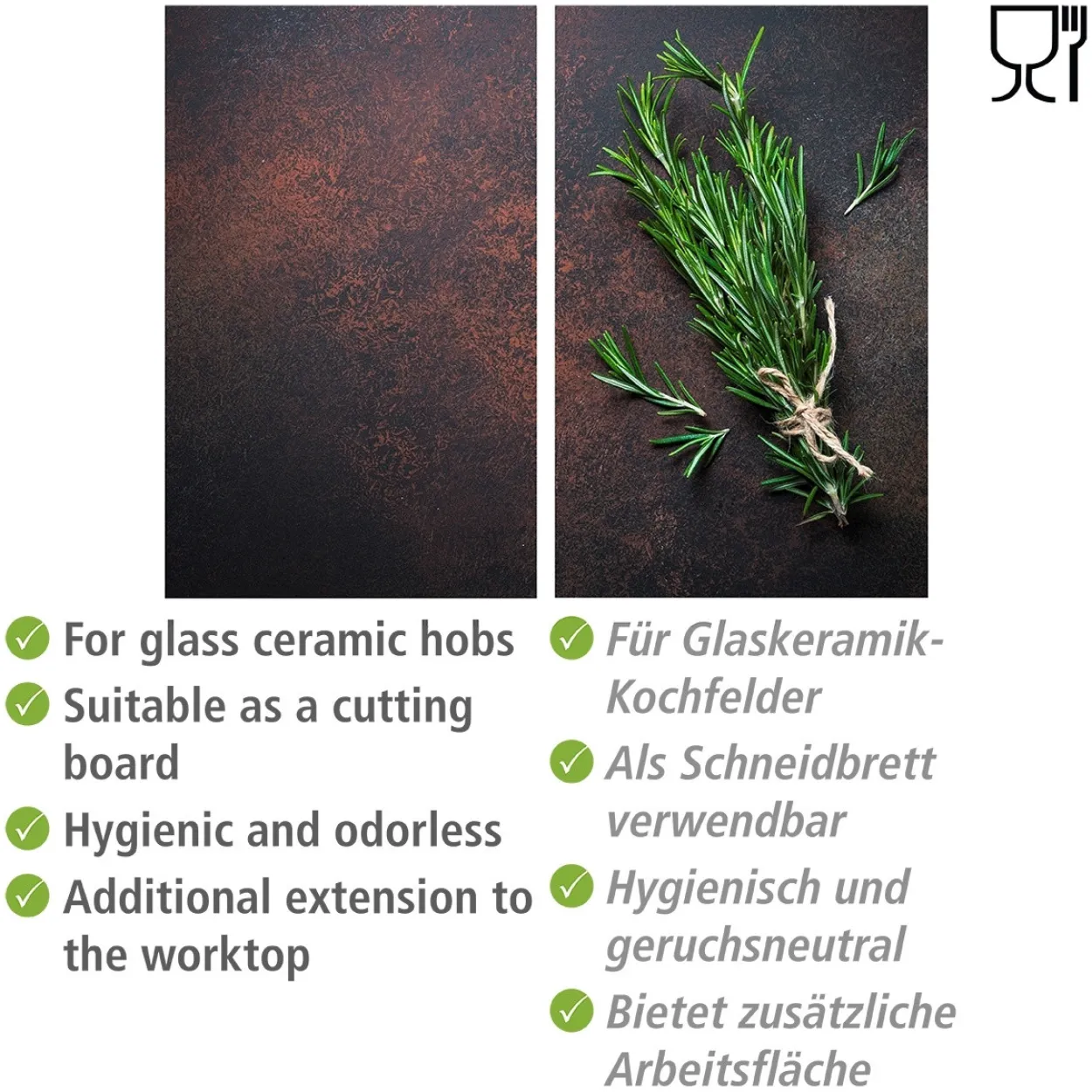 Herdabdeckplatte 2er Set
