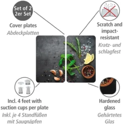 Herdabdeckplatte 2er Set