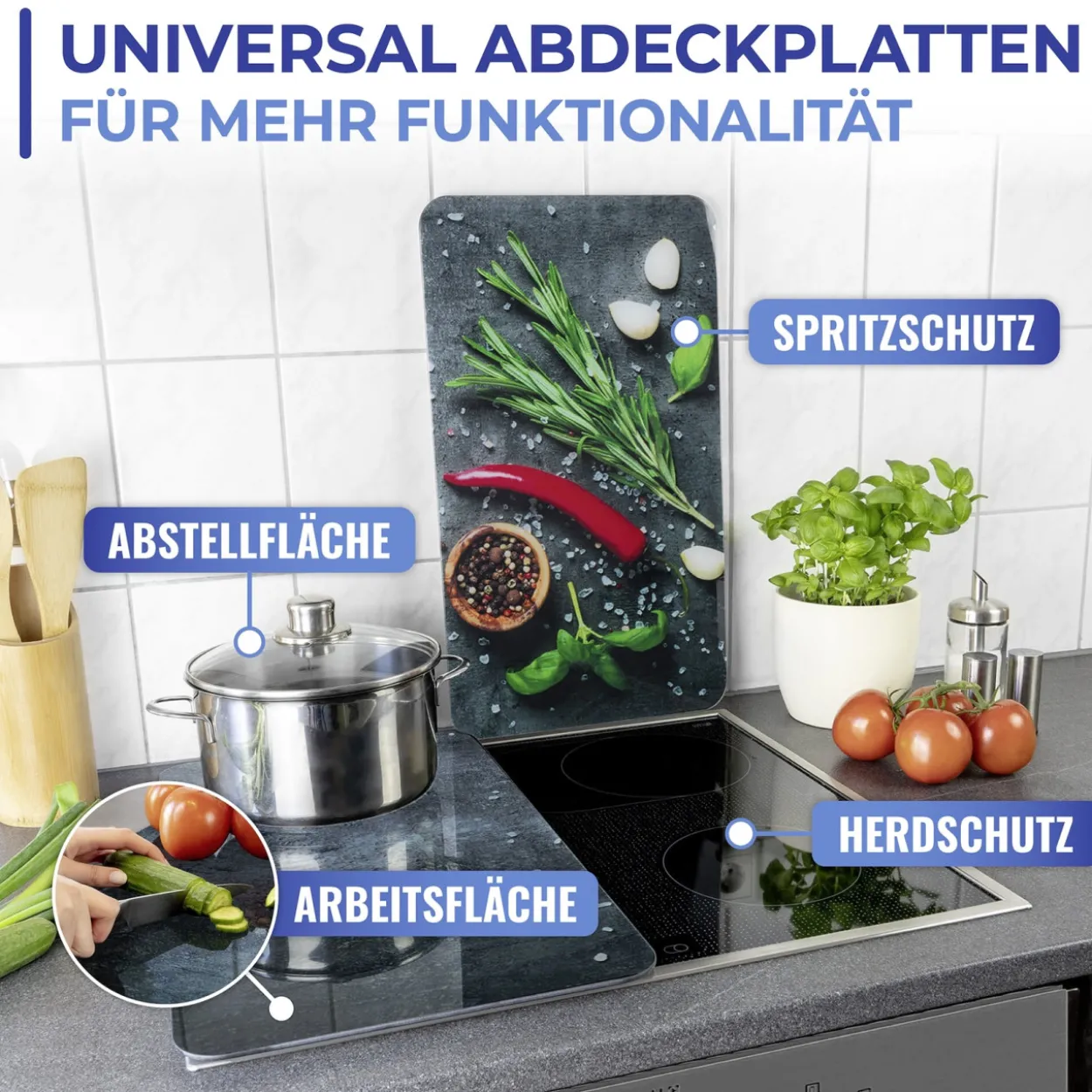 Herdabdeckplatte 2er Set