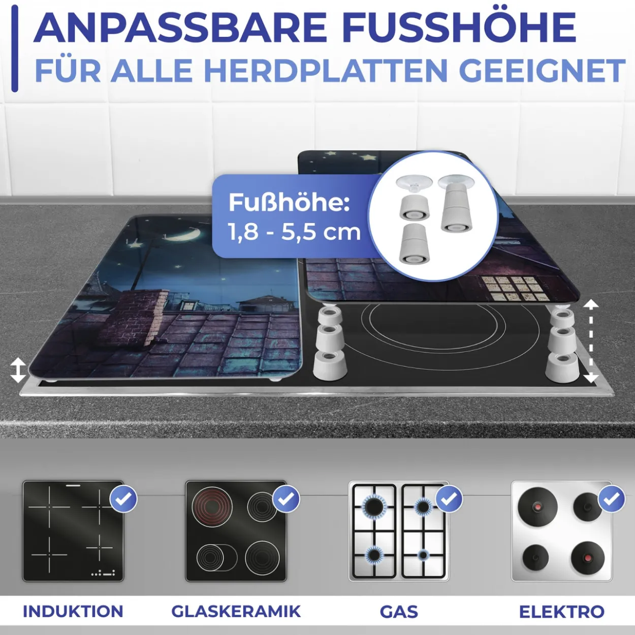 Herdabdeckplatte 2er Set