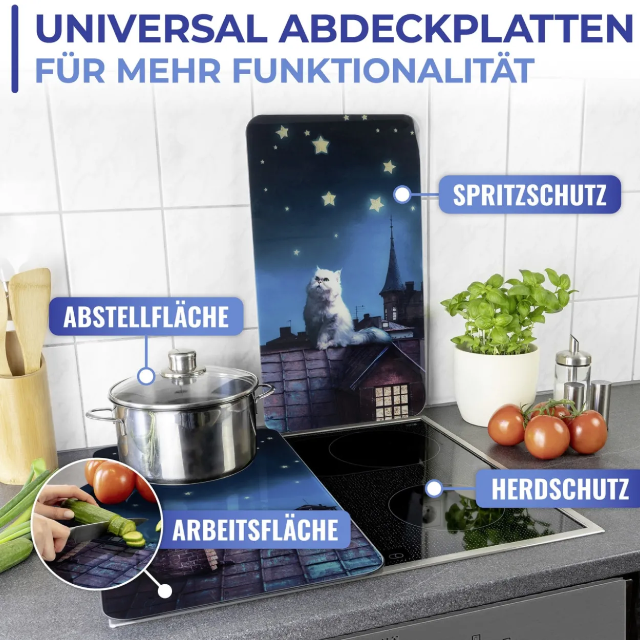 Herdabdeckplatte 2er Set