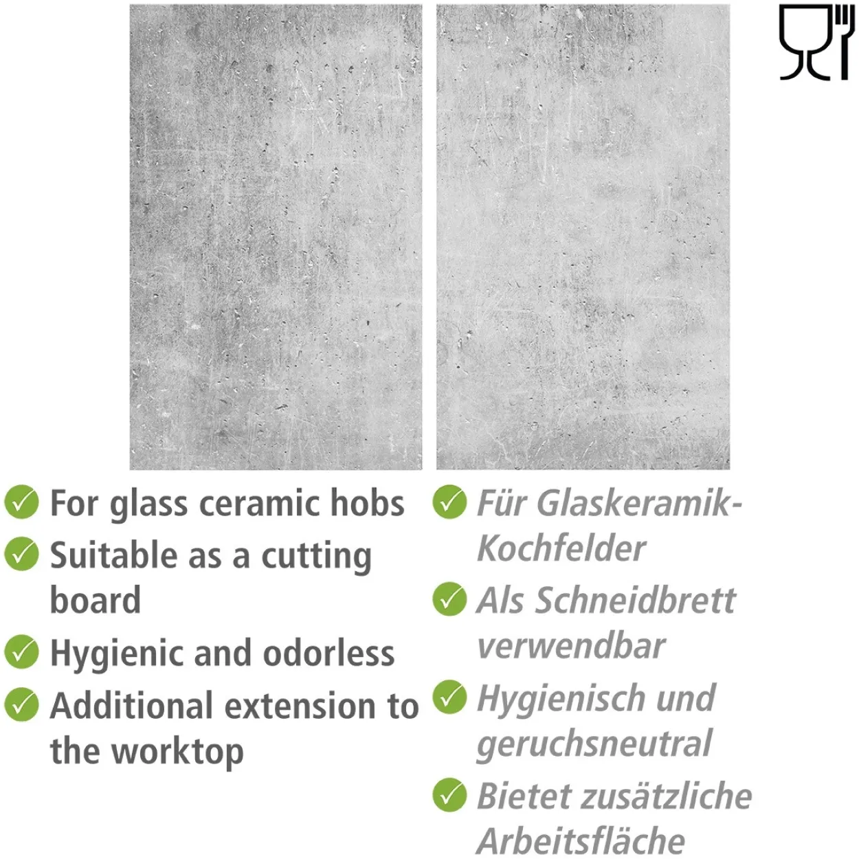 Herdabdeckplatten-Set BETON