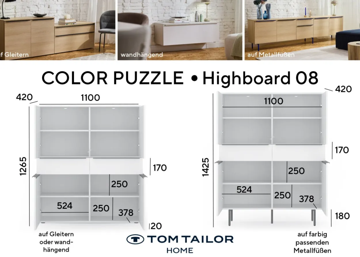 Highboard TOM TAILOR COLOR PUZZLE