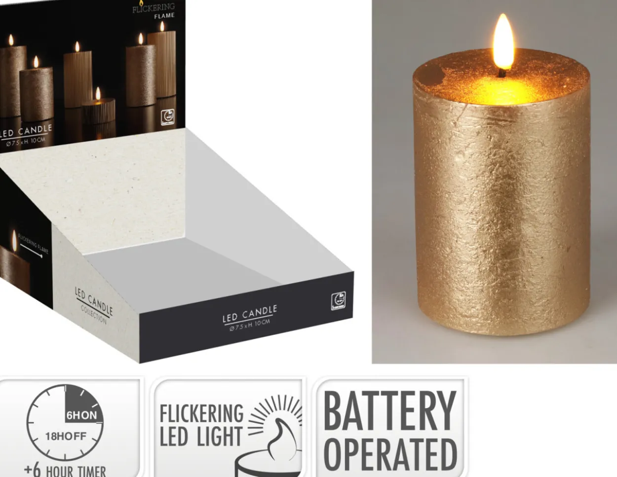 Kerze LED GOLD