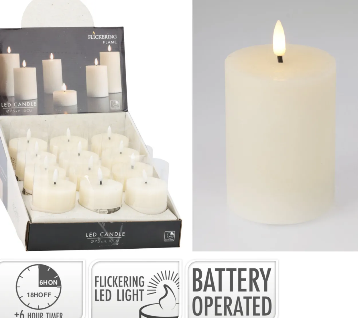 Kerze LED IVORY