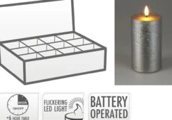 Kerze LED SILVER
