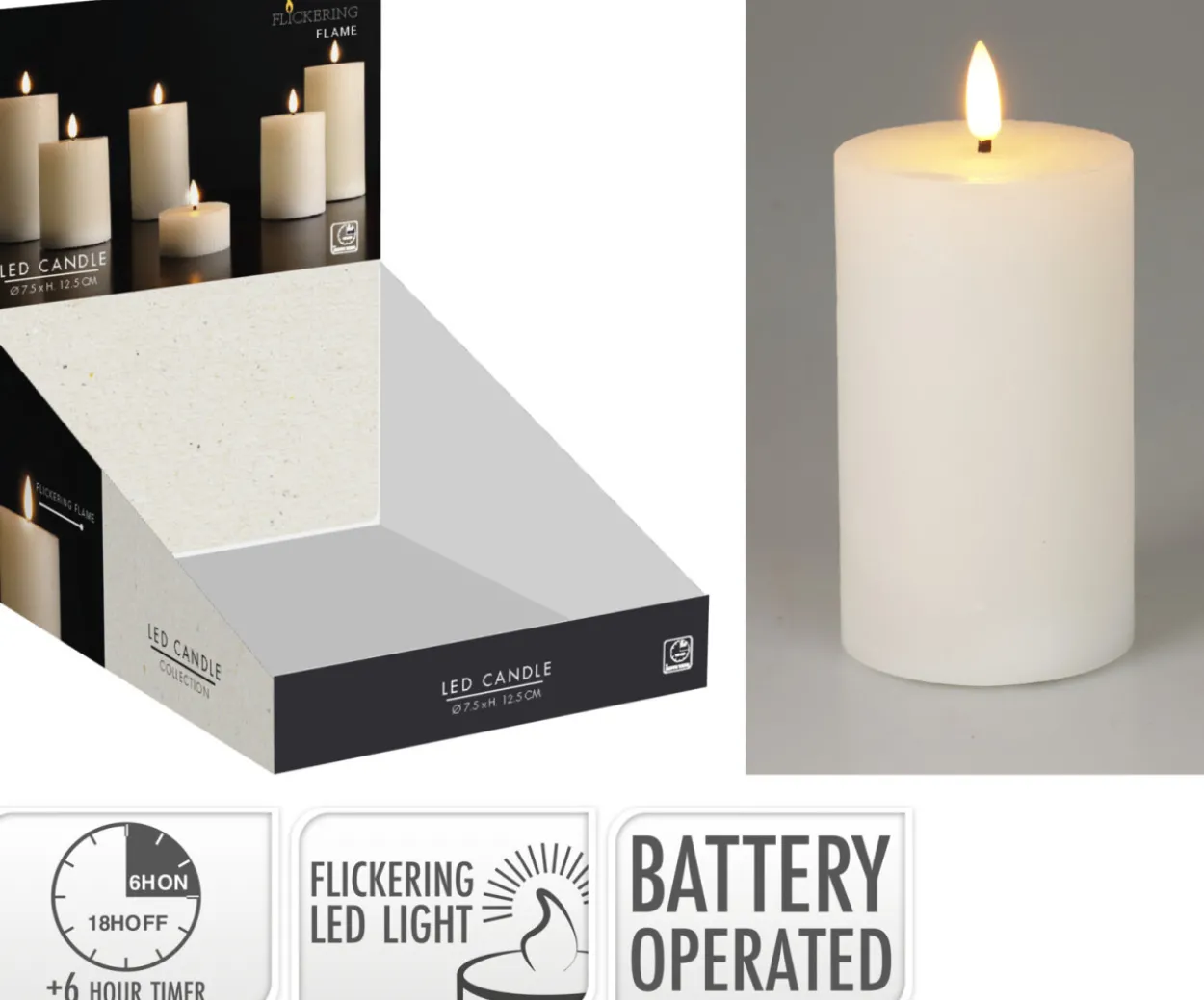 Kerze LED WHITE