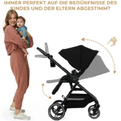 Kinderwagen 3in1 YOXI schwarz
