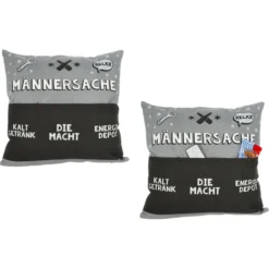Kissen MÄNNERSACHE grau