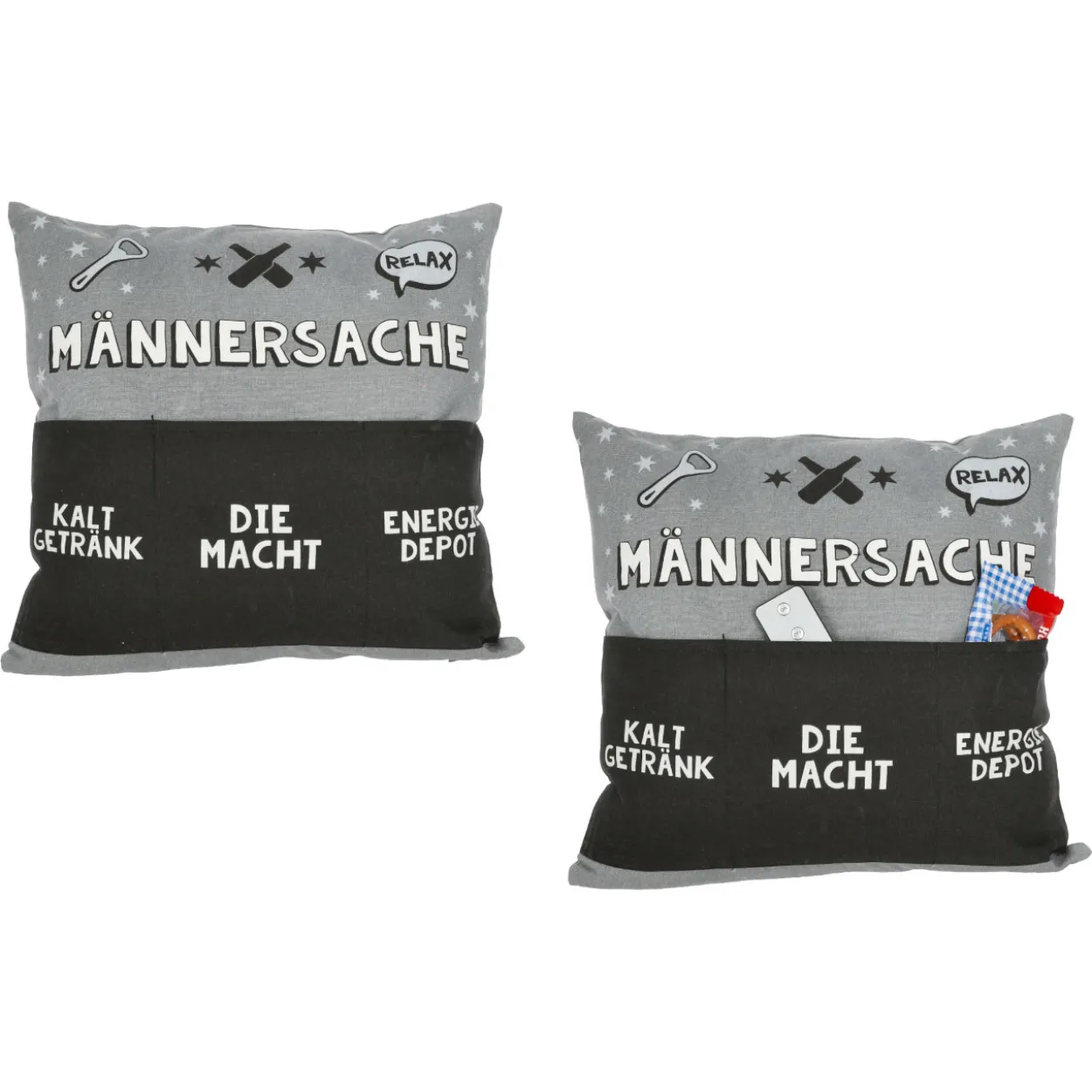 Kissen MÄNNERSACHE grau