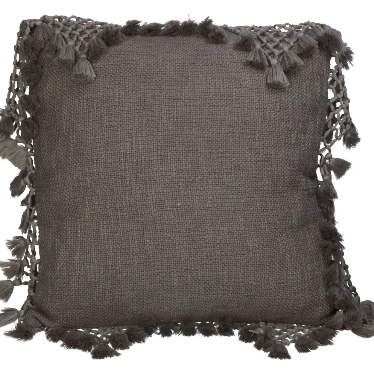 Kissen TASSELS hellgrau