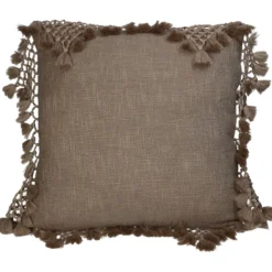 Kissen TASSELS taupe