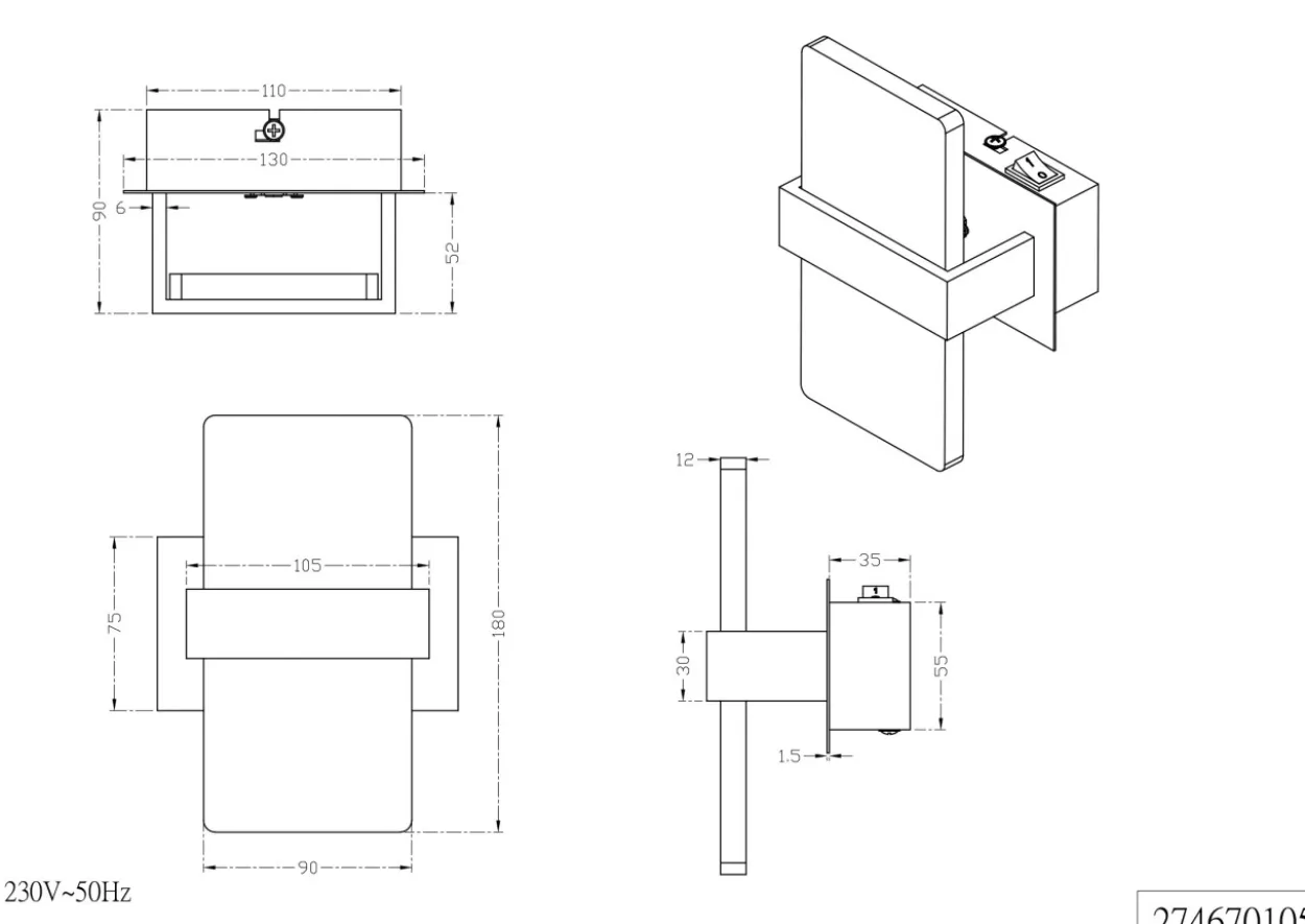 LED-Wandleuchte PLATON
