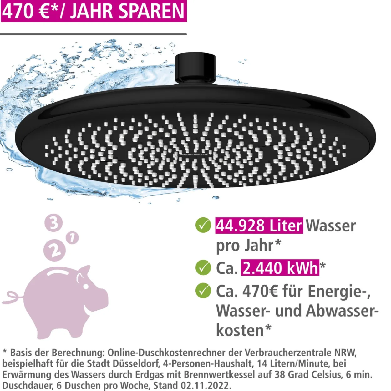 Regenduschkopf WATERSAVING