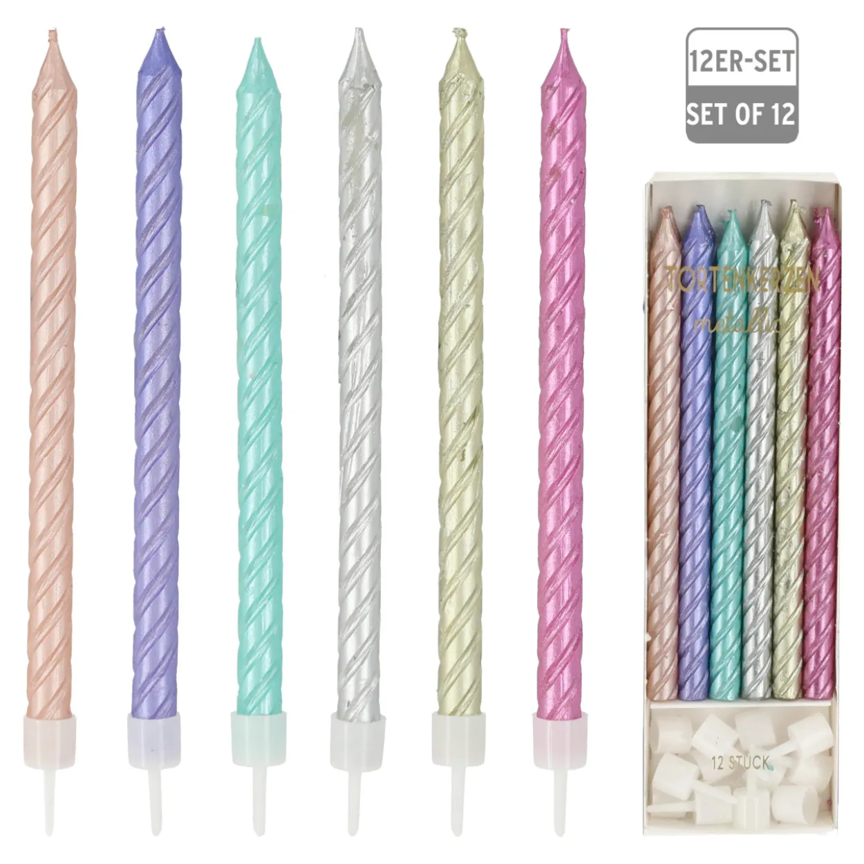 Stabkerzen-Set METALLIC