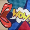 Textiles Wandbild WOW