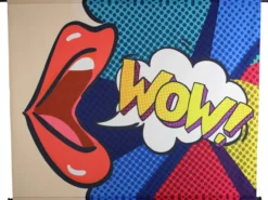 Textiles Wandbild WOW