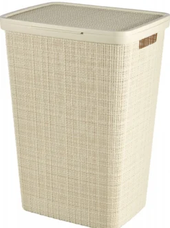 Wäschesammler JUTE weiß